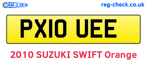 PX10UEE are the vehicle registration plates.