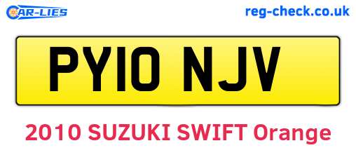PY10NJV are the vehicle registration plates.