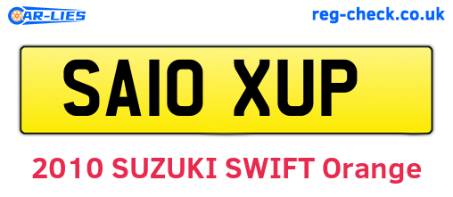 SA10XUP are the vehicle registration plates.