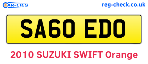 SA60EDO are the vehicle registration plates.