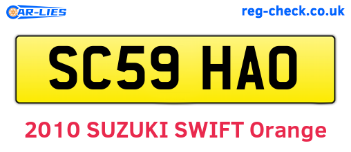 SC59HAO are the vehicle registration plates.