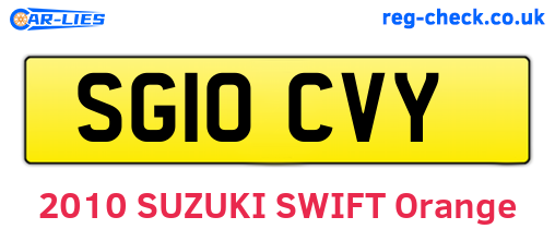 SG10CVY are the vehicle registration plates.