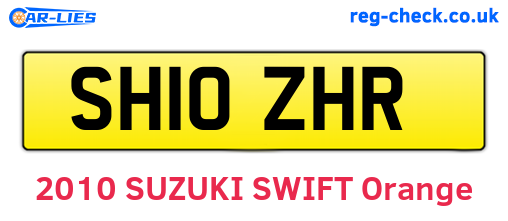 SH10ZHR are the vehicle registration plates.