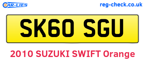 SK60SGU are the vehicle registration plates.