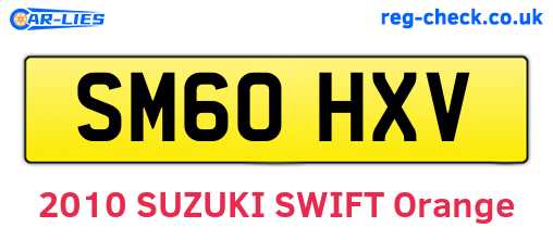 SM60HXV are the vehicle registration plates.