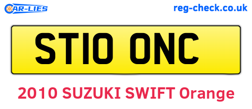 ST10ONC are the vehicle registration plates.
