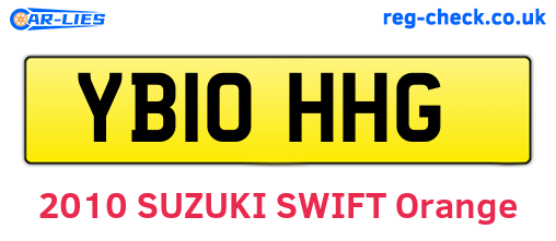 YB10HHG are the vehicle registration plates.