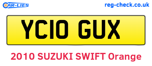 YC10GUX are the vehicle registration plates.