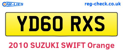 YD60RXS are the vehicle registration plates.
