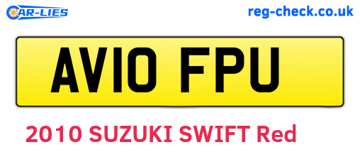 AV10FPU are the vehicle registration plates.