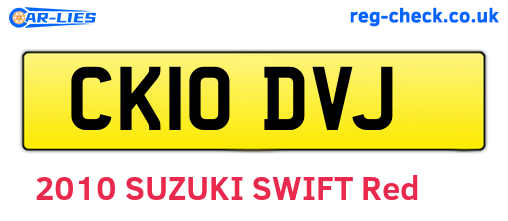 CK10DVJ are the vehicle registration plates.