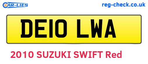 DE10LWA are the vehicle registration plates.
