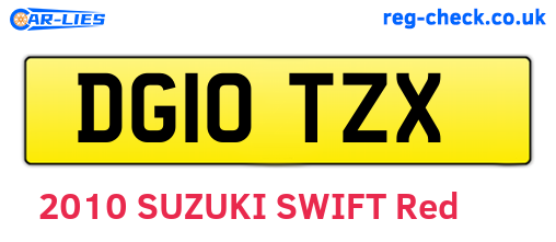 DG10TZX are the vehicle registration plates.