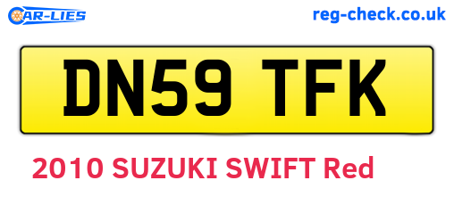 DN59TFK are the vehicle registration plates.