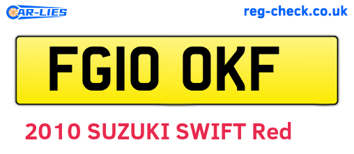 FG10OKF are the vehicle registration plates.