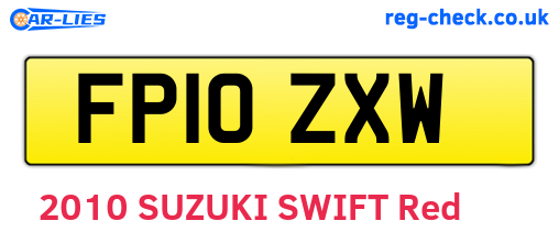 FP10ZXW are the vehicle registration plates.