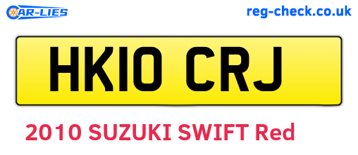HK10CRJ are the vehicle registration plates.