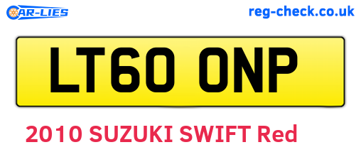 LT60ONP are the vehicle registration plates.