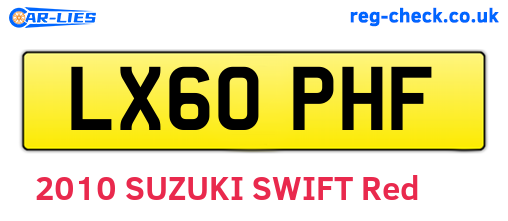 LX60PHF are the vehicle registration plates.