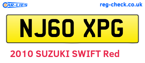 NJ60XPG are the vehicle registration plates.