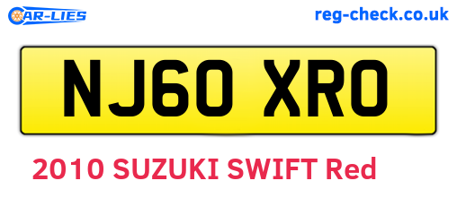 NJ60XRO are the vehicle registration plates.