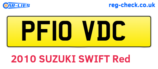 PF10VDC are the vehicle registration plates.