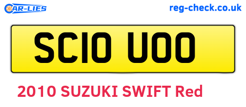 SC10UOO are the vehicle registration plates.