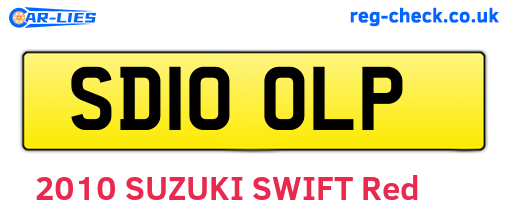 SD10OLP are the vehicle registration plates.