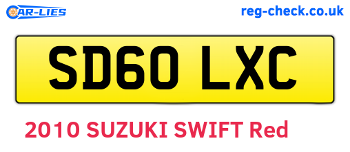 SD60LXC are the vehicle registration plates.