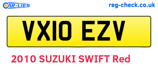 VX10EZV are the vehicle registration plates.