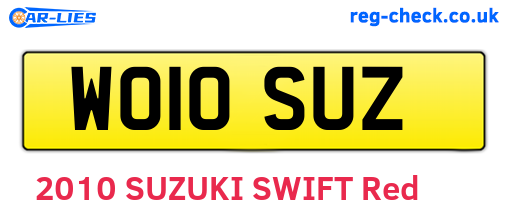 WO10SUZ are the vehicle registration plates.