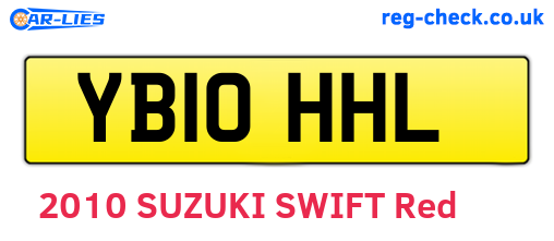 YB10HHL are the vehicle registration plates.