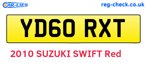 YD60RXT are the vehicle registration plates.