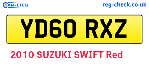 YD60RXZ are the vehicle registration plates.