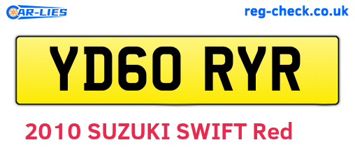 YD60RYR are the vehicle registration plates.