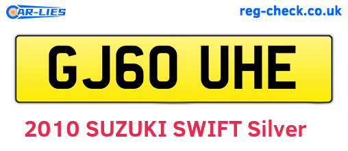 GJ60UHE are the vehicle registration plates.