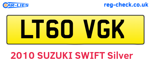 LT60VGK are the vehicle registration plates.