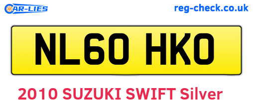 NL60HKO are the vehicle registration plates.