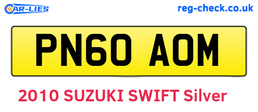 PN60AOM are the vehicle registration plates.