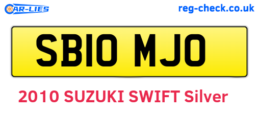 SB10MJO are the vehicle registration plates.