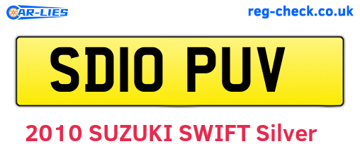 SD10PUV are the vehicle registration plates.