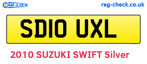 SD10UXL are the vehicle registration plates.