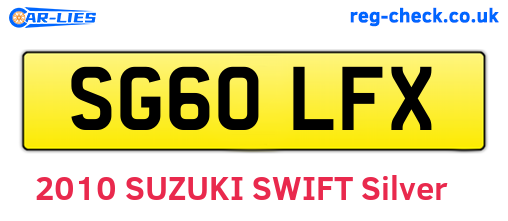 SG60LFX are the vehicle registration plates.