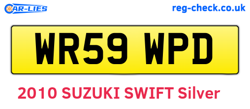WR59WPD are the vehicle registration plates.