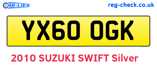 YX60OGK are the vehicle registration plates.