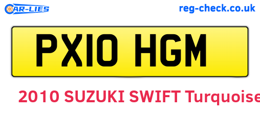 PX10HGM are the vehicle registration plates.
