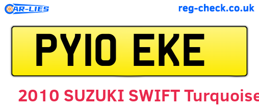PY10EKE are the vehicle registration plates.