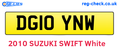 DG10YNW are the vehicle registration plates.
