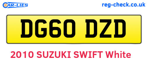 DG60DZD are the vehicle registration plates.