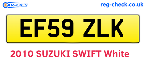 EF59ZLK are the vehicle registration plates.